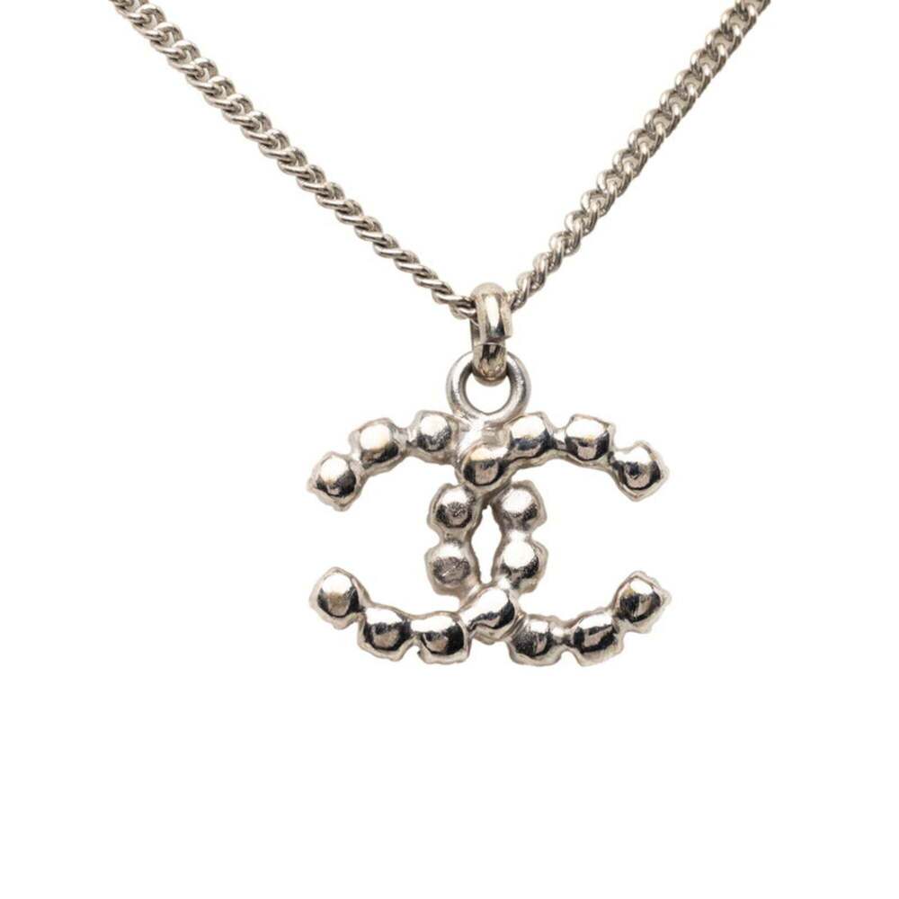 CHANEL Authentic Silver Logo Necklace - Picture 2 of 6